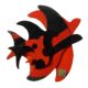 envolée envol oiseau oiseaux noir rouge bois pièce unique œuvre originale