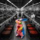 Sculpture de lapin Jean de Daphné Dejay dans une usine de tomates